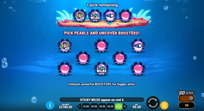 Manta Mayhem - memilih penambah sebelum Free Spins